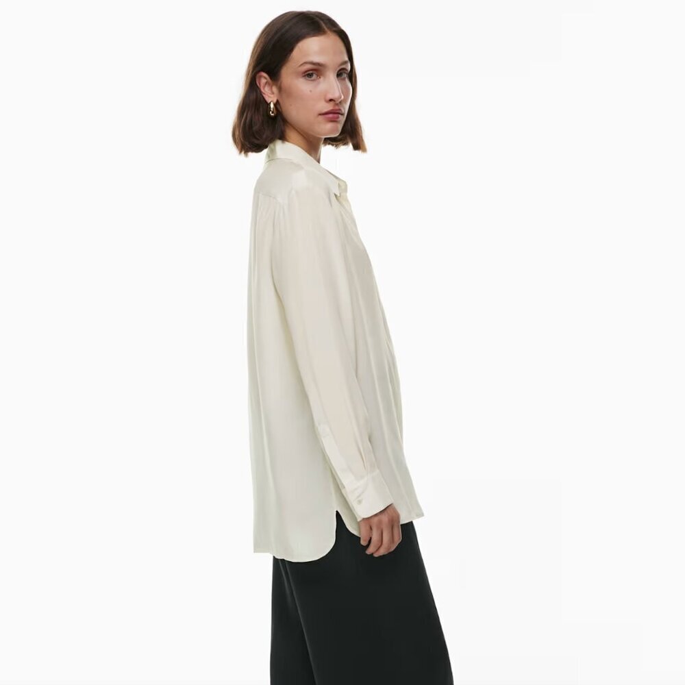 Babaton Artizia Academy Silk Button Up Blouse Top in Cream S $158 - Picture 3 of 10